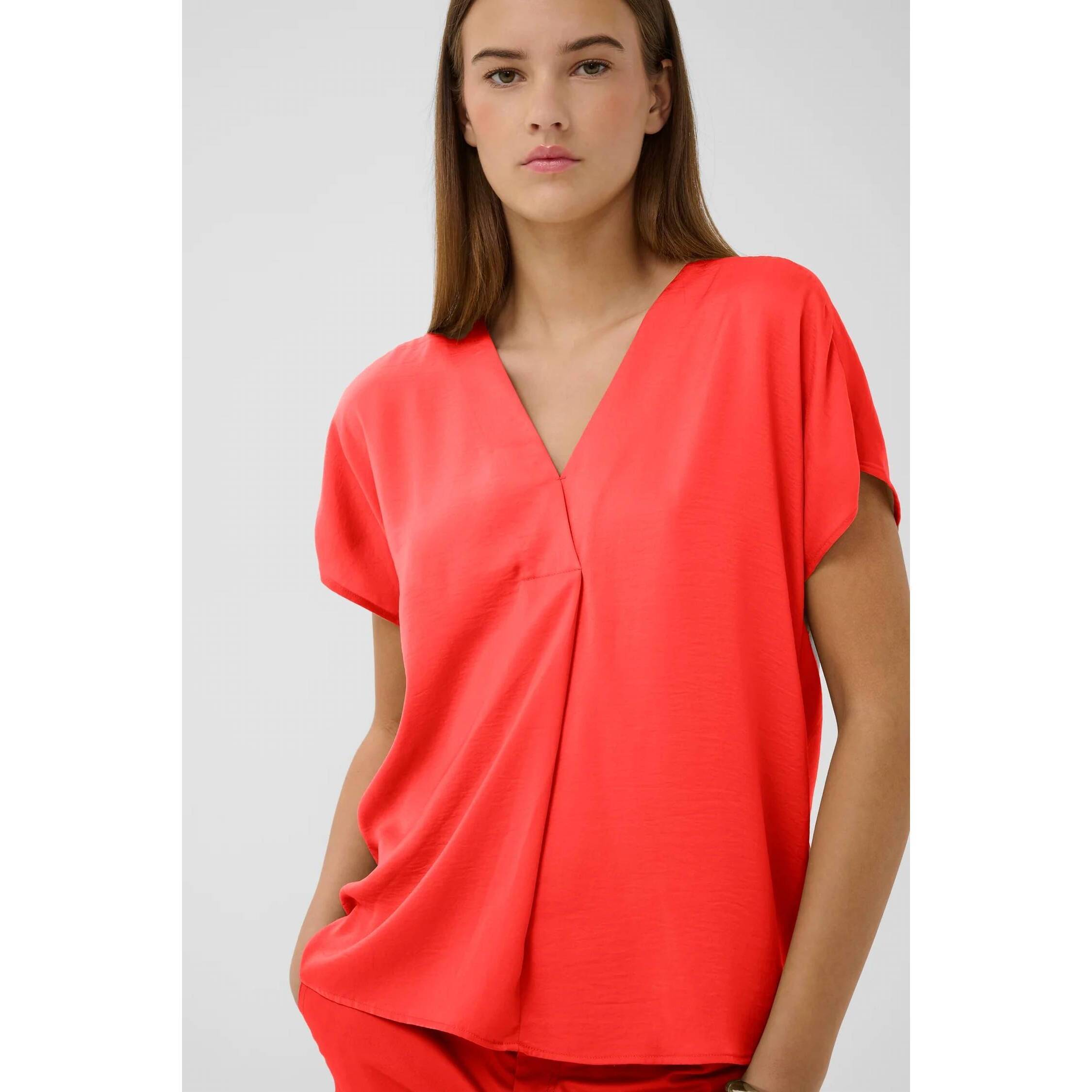 New Inwear Rindalw V-Neck Top In Poppy Red